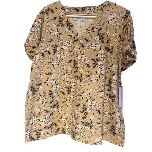 Liz Claiborne | Floral V-Neck Women's Blouse | XXL | NWT | Versatile